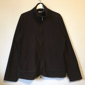 Vintage Ricki's Dark Brown Fleece Zip Up Jacket XL High Collar